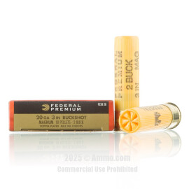 Image of Federal Vital-Shok 20 Gauge Ammo - 5 Rounds of 3" 1-1/4 oz. #2 Buckshot Ammunition