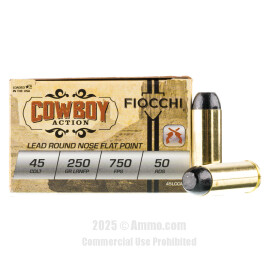 Image of Fiocchi 45 Long Colt Ammo - 500 Rounds of 250 Grain LRN-FP Ammunition
