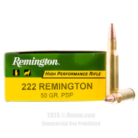 Image of Remington 222 Rem Ammo - 20 Rounds of 50 Grain PSP Ammunition