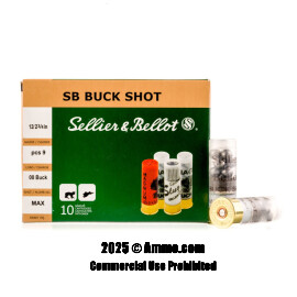 Image of Sellier and Bellot 12 ga Ammo - 10 Rounds of 00 Buck Ammunition