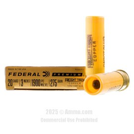 Image of Federal Freight Train Copper 20 Gauge Ammo - 5 Rounds of 275 Grain Sabot Slug Ammunition