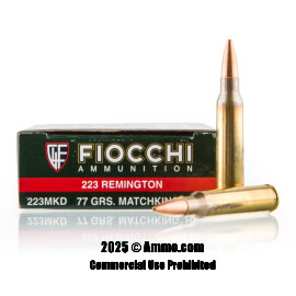 Image of Fiocchi 223 Rem Ammo - 200 Rounds of 77 Grain HPBT MatchKing Ammunition