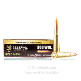 Image of Federal 308 Win Ammo - 20 Rounds of 175 Grain HPBT Ammunition