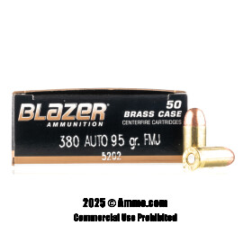 Image of Blazer Brass 380 ACP Ammo - 50 Rounds of 95 Grain FMJ Ammunition