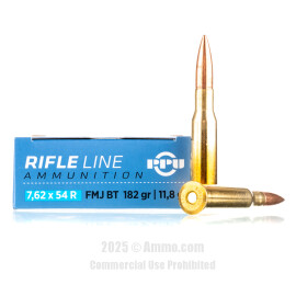 Image of Prvi Partizan 7.62x54r Ammo - 20 Rounds of 182 Grain FMJ-BT Ammunition