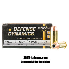 Image of Fiocchi 10mm Ammo - 50 Rounds of 180 Grain JHP Ammunition