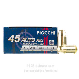 Image of Fiocchi 45 ACP Ammo - 500 Rounds of 230 Grain FMJ Ammunition
