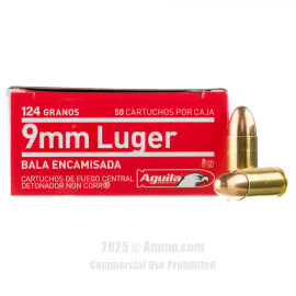 Image of Aguila 9mm Ammo - 1000 Rounds of 124 Grain FMJ Ammunition
