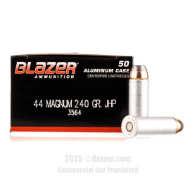 Image of CCI 44 Magnum Ammo - 50 Rounds of 240 Grain JHP Ammunition