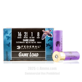 Image of Federal 16 Gauge Ammo - 25 Rounds of 1 oz. #8 Shot (Lead) Ammunition