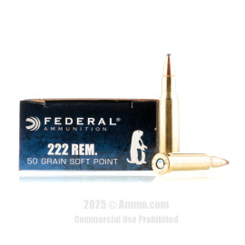 Image of Federal 222 Rem Ammo - 20 Rounds of 50 Grain SP Ammunition