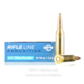 Image of Prvi Partizan 243 Win Ammo - 200 Rounds of 90 Grain SP Ammunition