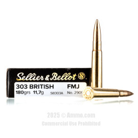 Image of Sellier and Bellot 303 British Ammo - 20 Rounds of 180 Grain FMJ Ammunition