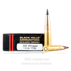Image of Black Hills Ammunition 300 AAC Blackout Ammo - 20 Rounds of 110 Grain TTSX Ammunition