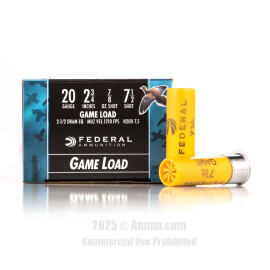 Image of Federal 20 Gauge Ammo - 25 Rounds of 7/8 oz. #7-1/2 Shot (Lead) Ammunition