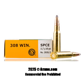 Image of Sellier and Bellot 308 Win Ammo - 20 Rounds of 180 Grain SPCE Ammunition