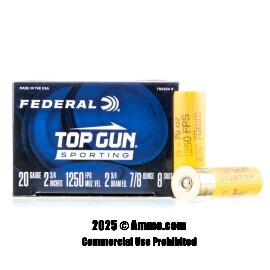 Image of Federal Top Gun Sporting 20 Gauge Ammo - 250 Rounds of 7/8 oz. #8 Shot Ammunition