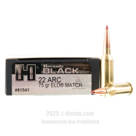 Image of Hornady BLACK 22 ARC Ammo - 20 Rounds of 75 Grain ELD Match Ammunition