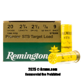 Image of Remington Premier STS 20 Gauge Ammo - 25 Rounds of 7/8 oz. #9 Shot Ammunition