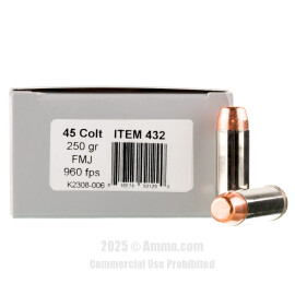 Image of Underwood 45 Long Colt Ammo - 50 Rounds of 250 Grain FMJ Ammunition