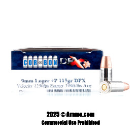 Image of Corbon DPX 9mm +P Ammo - 20 Rounds of 115 Grain SCHP Ammunition