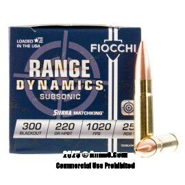 Image of Fiocchi 300 AAC Blackout Ammo - 500 Rounds of 220 Grain HPBT MatchKing Ammunition