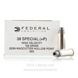 Image of Federal Law Enforcement 38 Special +P Ammo - 50 Rounds of 158 Grain LSWCHP Ammunition