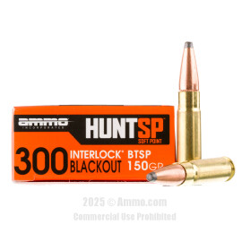 Image of Ammo Inc. Hunt 300 AAC Blackout Ammo - 20 Rounds of 150 Grain SPBT Ammunition