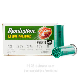 Image of Remington Gun Club Target Load 12 Gauge Ammo - 25 Rounds of 1-1/8 oz. #8 Shot Ammunition