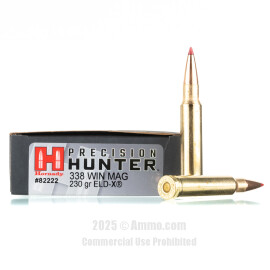Image of Hornady Precision Hunter 338 Win Mag Ammo - 20 Rounds of 230 Grain ELD-X Ammunition