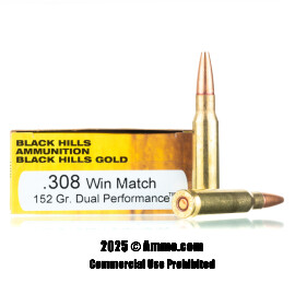 Image of Black Hills Gold 308 Win Ammo - 20 Rounds of 152 Grain Dual Performance Ammunition