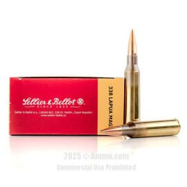 Image of Sellier & Bellot 338 Lapua Magnum Ammo - 100 Rounds of 250 Grain HPBT Ammunition
