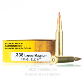 Image of Black Hills Gold 338 Lapua Mag Ammo - 20 Rounds of 285 Grain ELD Match Ammunition