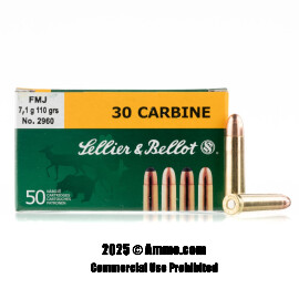 Image of Sellier and Bellot 30 Carbine Ammo - 1000 Rounds of 110 Grain FMJ Ammunition