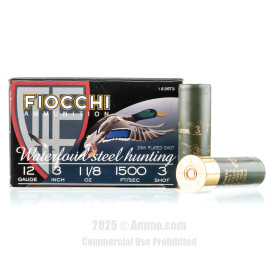 Image of Fiocchi 12 Gauge Ammo - 250 Rounds of 3" 1-1/8 oz. #3 Steel Shot Ammunition
