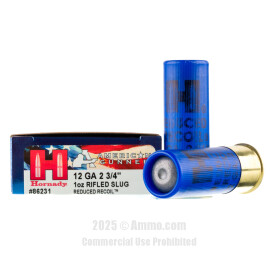 Image of Hornady American Gunner Reduced Recoil 12 Gauge Ammo - 5 Rounds of 1 oz. Rifled Slug Ammunition