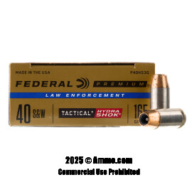 Image of Federal 40 cal Ammo - 50 Rounds of 165 Grain JHP Ammunition