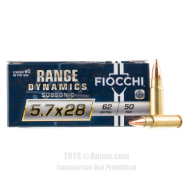 Image of Fiocchi Subsonic 5.7x28mm Ammo - 500 Rounds of 62 Grain FMJ Ammunition