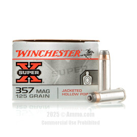 Image of Winchester Super-X 357 Magnum Ammo - 50 Rounds of 125 Grain JHP Ammunition