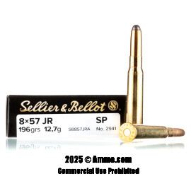 Image of Sellier and Bellot 8x57 JR (Rimmed Mauser) Ammo - 20 Rounds of 196 Grain SP Ammunition