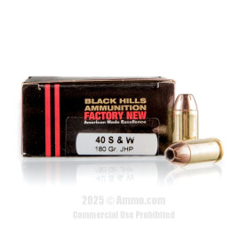 Image of Black Hills Ammunition 40 S&W Ammo - 20 Rounds of 180 Grain JHP Ammunition