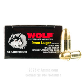 Image of Wolf 9mm Ammo - 1000 Rounds of 124 Grain FMJ Ammunition (STEEL CASES)