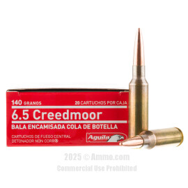 Image of Aguila 6.5 Creedmoor Ammo - 20 Rounds of 140 Grain FMJBT Ammunition