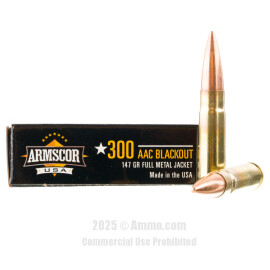 Image of Armscor 300 AAC Blackout Ammo - 200 Rounds of 147 Grain FMJ Ammunition