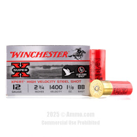 Image of Winchester 12 Gauge Ammo - 25 Rounds of 1-1/8 oz. BB (Steel) Ammunition