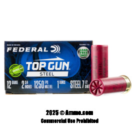 Image of Federal Top Gun 12 Gauge Ammo - 250 Rounds of 1 oz. #7-1/2 Steel Shot Ammunition