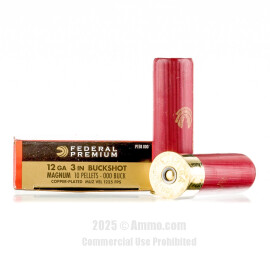 Image of Federal Premium Vital-Shok 12 Gauge Ammo - 5 Rounds of 3" 000 Buck Ammunition