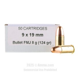 Image of Prvi Partizan 9mm Ammo - 1000 Rounds of 124 Grain FMJ Ammunition