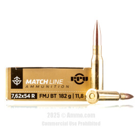 Image of Prvi Partizan 7.62x54r Ammo - 20 Rounds of 182 Grain FMJ-BT Ammunition