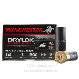 Image of Winchester DryLok Super Steel 12 Gauge Ammo - 25 Rounds of 1-3/8 oz. #2 Shot Ammunition